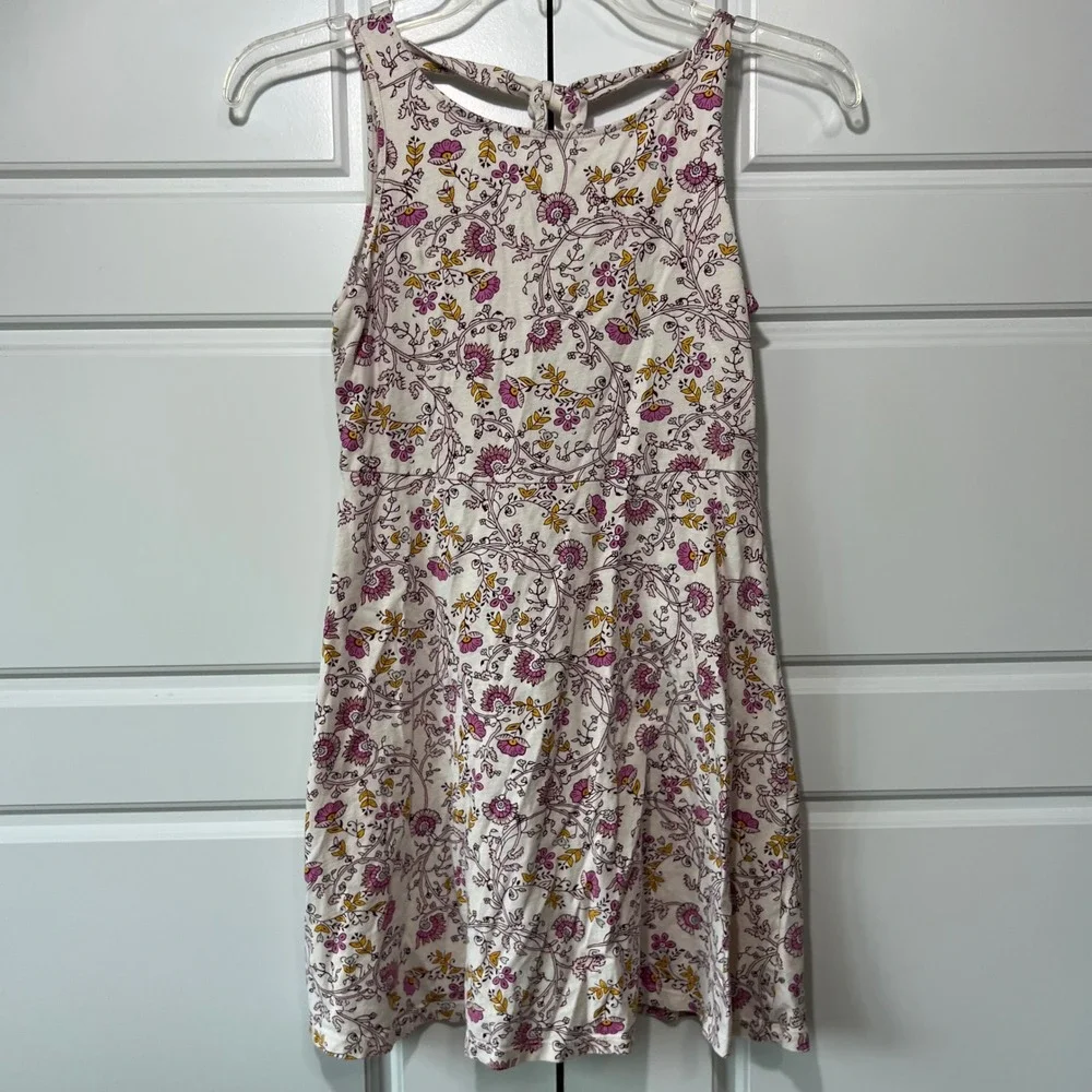 Old Navy Girls Floral Print Sleeveless Dress Youth L 10 12 Cotton